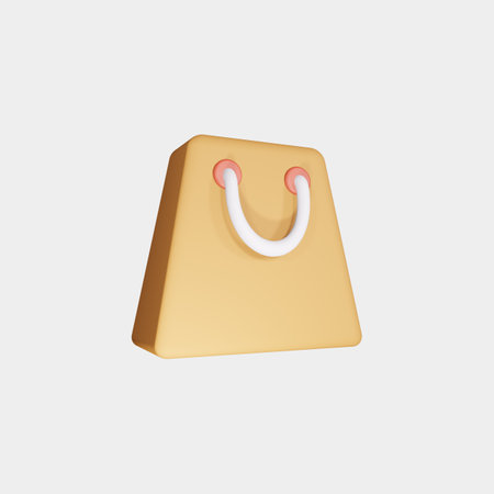 Shopping bag icon isolated on white background. 3d illustration.の写真素材