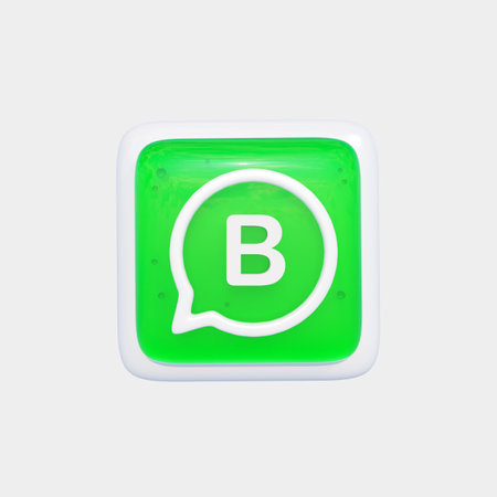 Bubble chat icon on green square button. Vector illustration.のeditorial素材