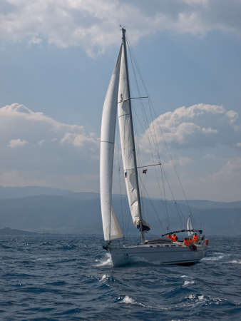 this picture was done during the yaht competitionの写真素材