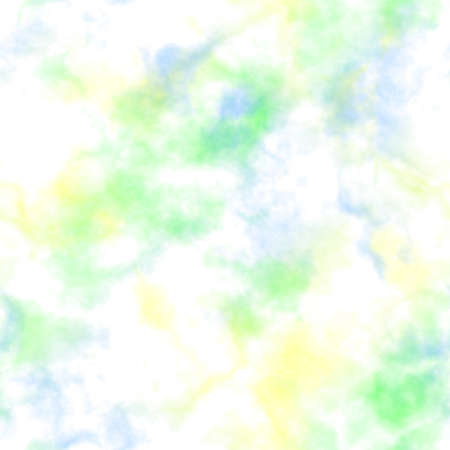 Abstract colorful smoke on white background.  Blue, green and yellow clouds.  Multicolor cloudy pattern. Blurry gas. Steam. Fog.  Foggy texture background. Seamless illustration.の写真素材