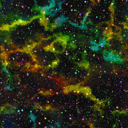 Abstract colorful universe.  Nebula night starry sky. Multicolor outer space.  Glittering galactic...