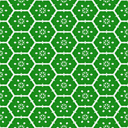 Abstract green tile pattern, Simple tiled texture background, Seamless illustrationの写真素材