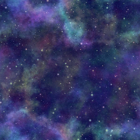 Abstract bright colorful universe, Nebula night starry sky, Multicolor shiny outer space, Glittering galactic texture background, Seamless illustrationの写真素材
