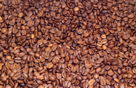 Many coffee beens textureの写真素材