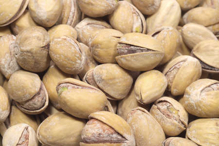 Many ripe pistachios closeupの写真素材