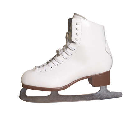One figure  ice-skate isolated on whiteの写真素材