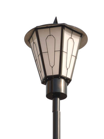 Vintage street lantern isolated on whiteの写真素材