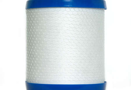 New clean water filter isolated on white closeupの写真素材