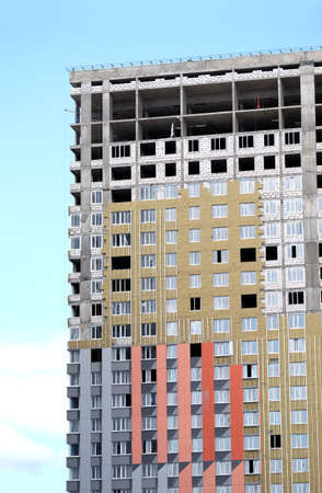 Modern building finishing front view closeup