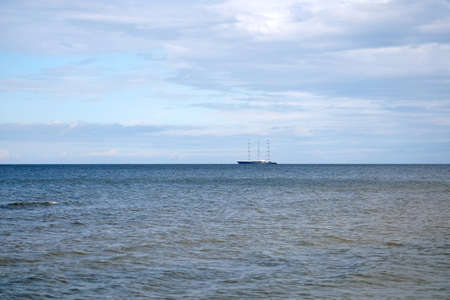 JURMALA, LATVIA - September the 9th, 2019: Sailing super yacht Black Pearl the biggest sailing ship...