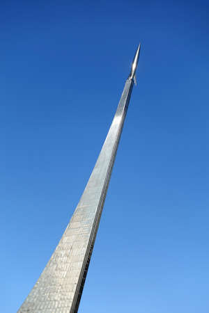 Monument to the conquerors of space near Space Museum in Moscow near VDNKH exhibitionのeditorial素材