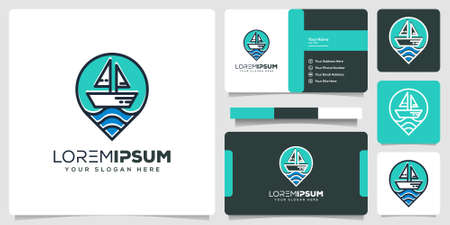 abstract pin logo designのイラスト素材