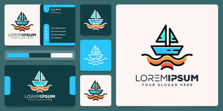 abstract boat logo designのイラスト素材