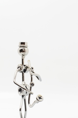 Male Metal Musician Figures on White Backgroundの写真素材