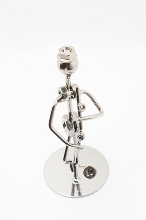 Male Metal Musician Figures on White Backgroundの写真素材