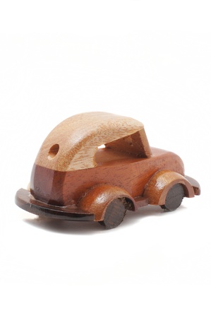 hand made wood toy carの写真素材