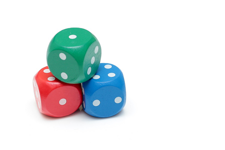 Dice concept for business risk, chance, good luck or gamblingの写真素材