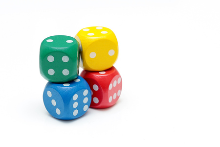 Dice concept for business risk, chance, good luck or gamblingの写真素材