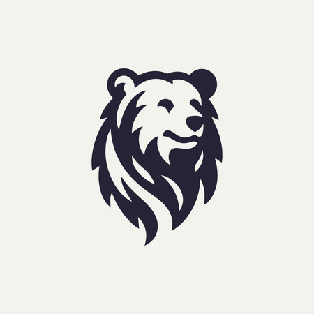 A fierce grizzly bear head icon in vector style, perfect for bold and impactful t-shirt designs. Ideal for outdoor enthusiasts, sports teams, wildlife conservation-themed apparelのイラスト素材