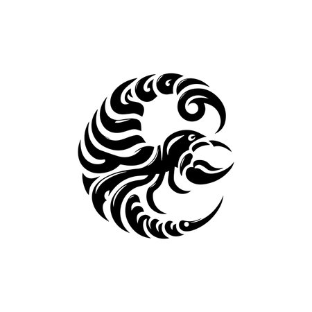 Abstract scorpion vector  icon. Creative design for t-shirt prints and branding. Bold and eye-catching illustration.のイラスト素材