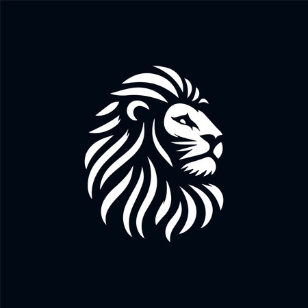 Creative lion vector design  icon. Ideal for t-shirt illustrations and branding. Bold and captivating graphic.のイラスト素材