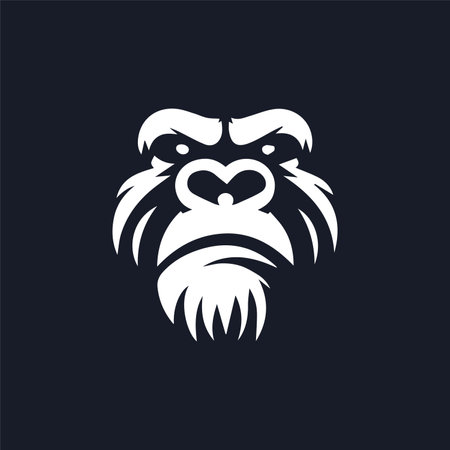 King Kong face silhouette   icon illustration in vector design. Bold and striking graphic for branding and creative projects.のイラスト素材