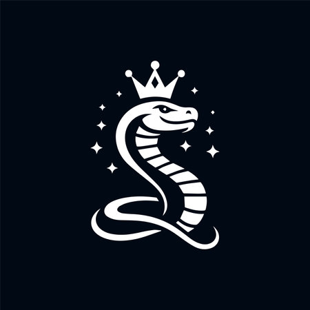 King Cobra Vector Design Tshirt Illustration  Icon. Regal serpent emblem, symbolizing power and sophistication.のイラスト素材