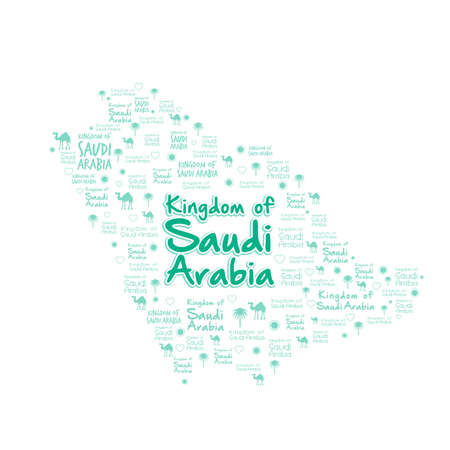 Saudi Arabia Map with Beautiful Patternのイラスト素材