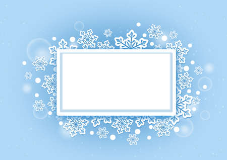 Winter Snow Flakes Background with White Space for Wordのイラスト素材