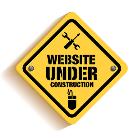 Website Under Construction Sign in White Background. 3D Mesh Vector illustration