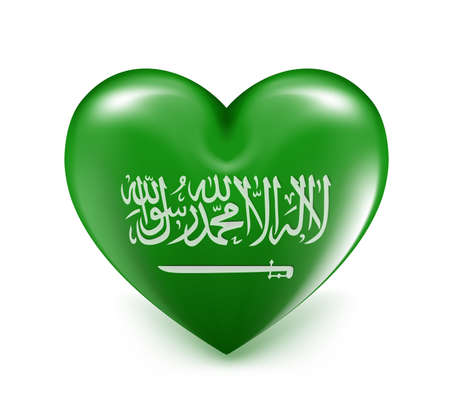Love Saudi Arabia Hearts Flag. 3D Vector Illustrationのイラスト素材