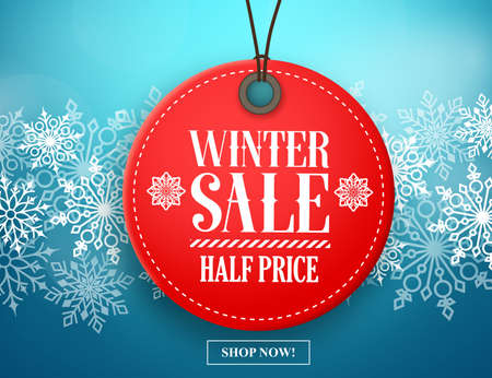 Winter sale tag vector banner