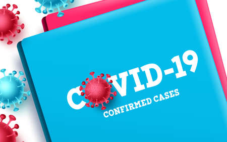 Covid-19 confirmed cases vector design. Covid-19 confirmed cases folder list report and documents for novel corona virus. Vector illustration.のイラスト素材