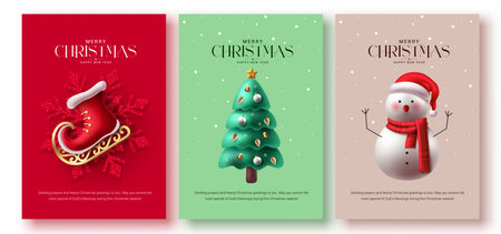 Merry christmas religious greeting vector set. Christmas religion greeting card collection with xmas decoration elements for holiday season gift tags design. Vector illustrationのイラスト素材