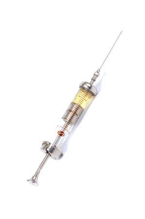 photo of syringe on white backgroundの写真素材
