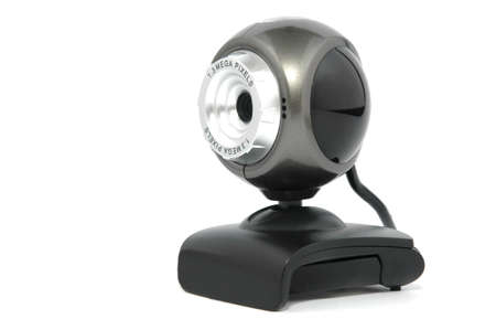 Web camera close-up isolated on a white backgroundの写真素材