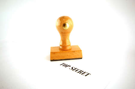 Top secret stamp test on paper and seal