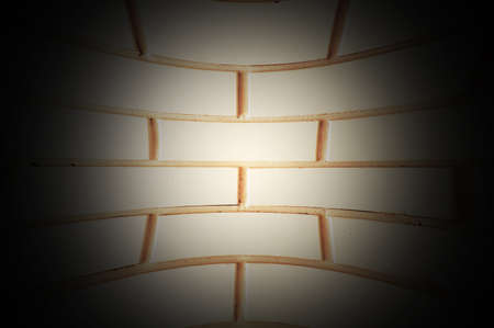 Fisheye shoot of white brick wall suitable for backgroundの写真素材