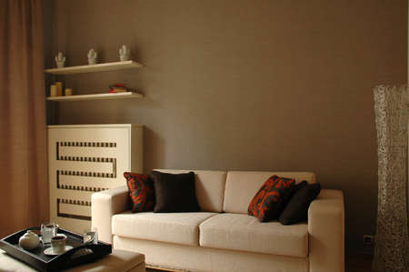 Living room of a new modern homeの写真素材