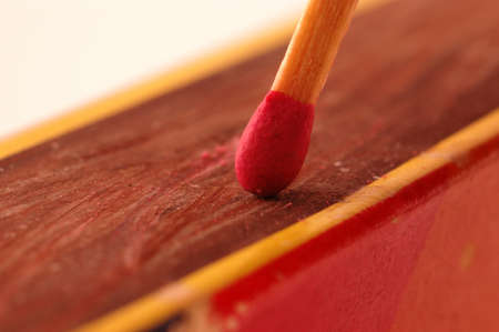 Wooden Match with red matchboxの写真素材