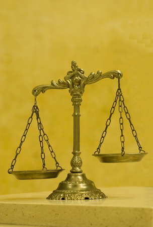 Symbol of law and justice , law and justice concept, yellow toneの写真素材