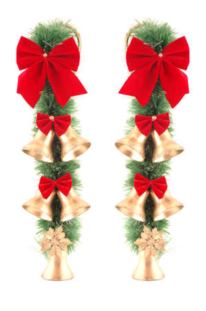 Christmas decorations on the white backgroundの写真素材
