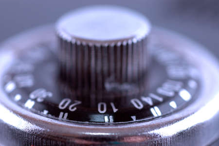 Macro shot of a combination safe lock buttonの写真素材