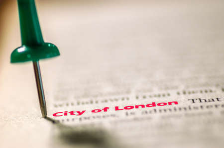 Dictionary definition of London. Selective focusのeditorial素材
