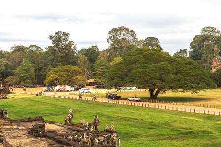 Angkor Thom, Siem Reap, Cambodia - December 7, 2016: Driveway to Royal Palace.のeditorial素材