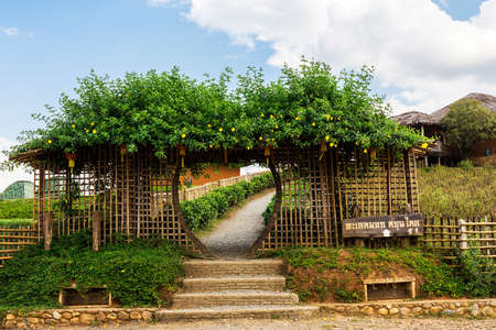 Pai, Thailand - November 29, 2016 : Santichon Chinese Village at Mae Hong Son Province. Picturesque observation point.の写真素材
