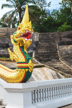 Wat Kaew temple in Krabi Town, Thailandの写真素材