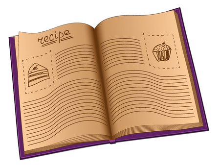 Empty recipe book isolated on a white backgroundのイラスト素材