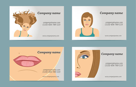 Set of women's business card isolated on backgroundのイラスト素材