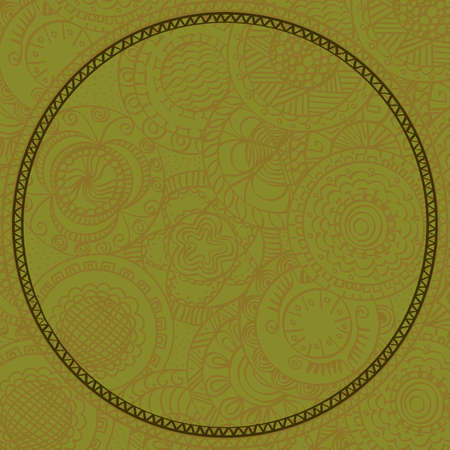 Card with hand painted round ornament (you can use as greeting cards, invitation or background)のイラスト素材